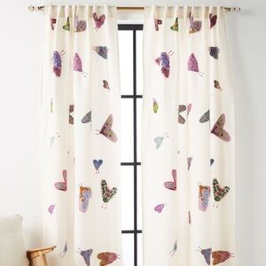 Anthropologie Embroidered Luella Curtains - moth embroidery